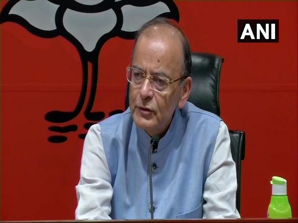Union Finance Minsiter Arun Jaitley addresses a press conferance in New Delhi on Friday. [Photo/ANI]