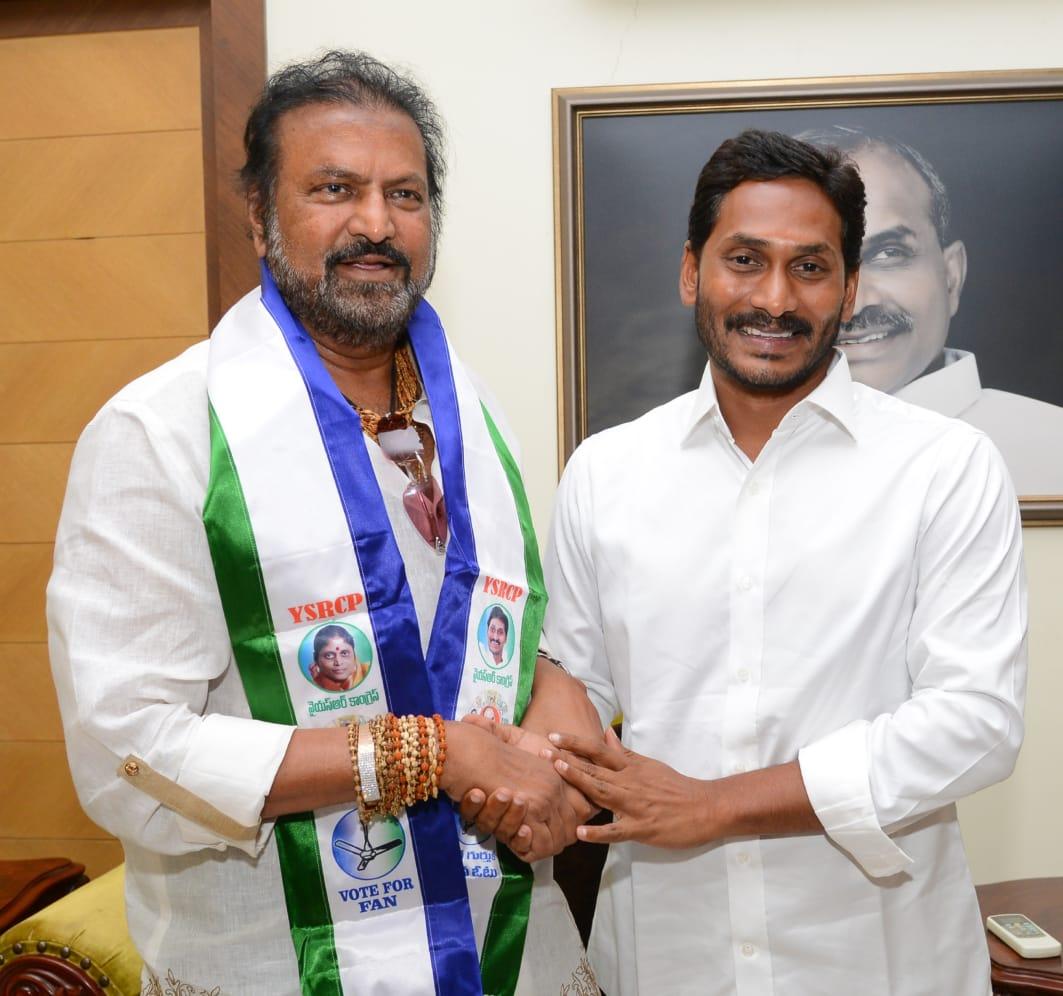 Tollywood actor Manchu Mohan Babu (left) joined YSR Congress Party on Tuesday.