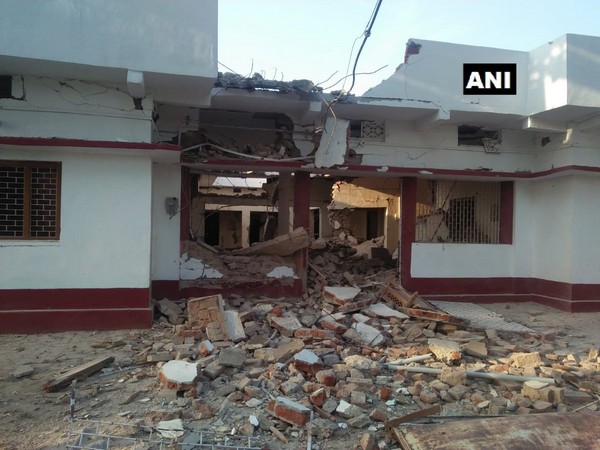 Bharatiya Janata Party leader Anuj Kumar's residence blown up with dynamite by naxals in Bihar's Gaya Photo/ANI