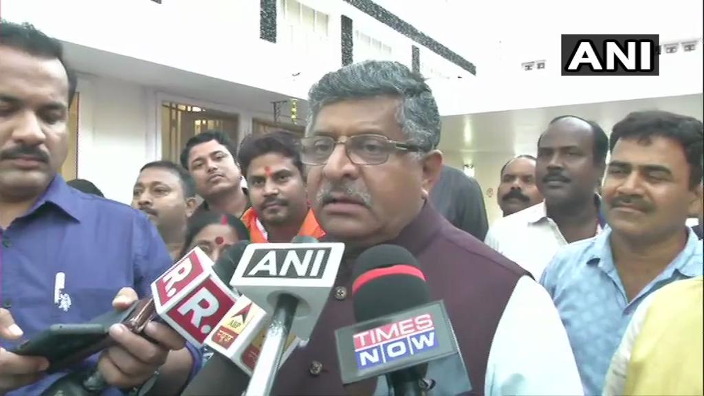 Union Minister Ravi Shankar Prasad speaking to media personnel in New Delhi on Monday. Photo/ANI