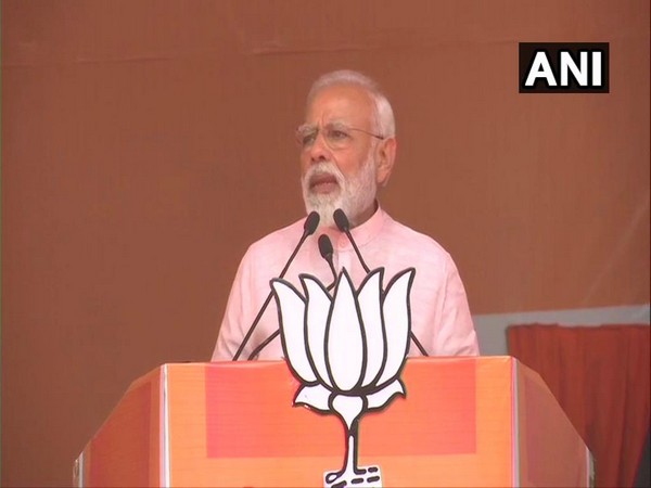 PM Narendra Modi while speaking at a rally in Amroha in UP on Friday (Photo/ANI))