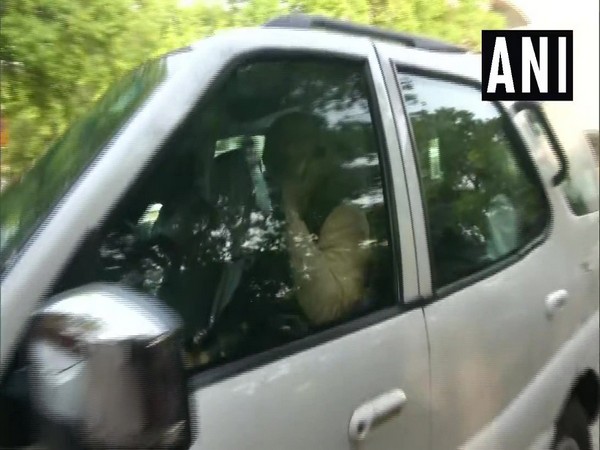 BJP president Amit Shah on his way to Murli Manohar Joshi's residence on Monday. Photo/ANI