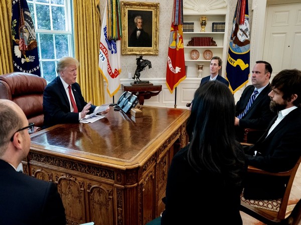 Trump during a meeting with Twitter CEO Jack Dorsey