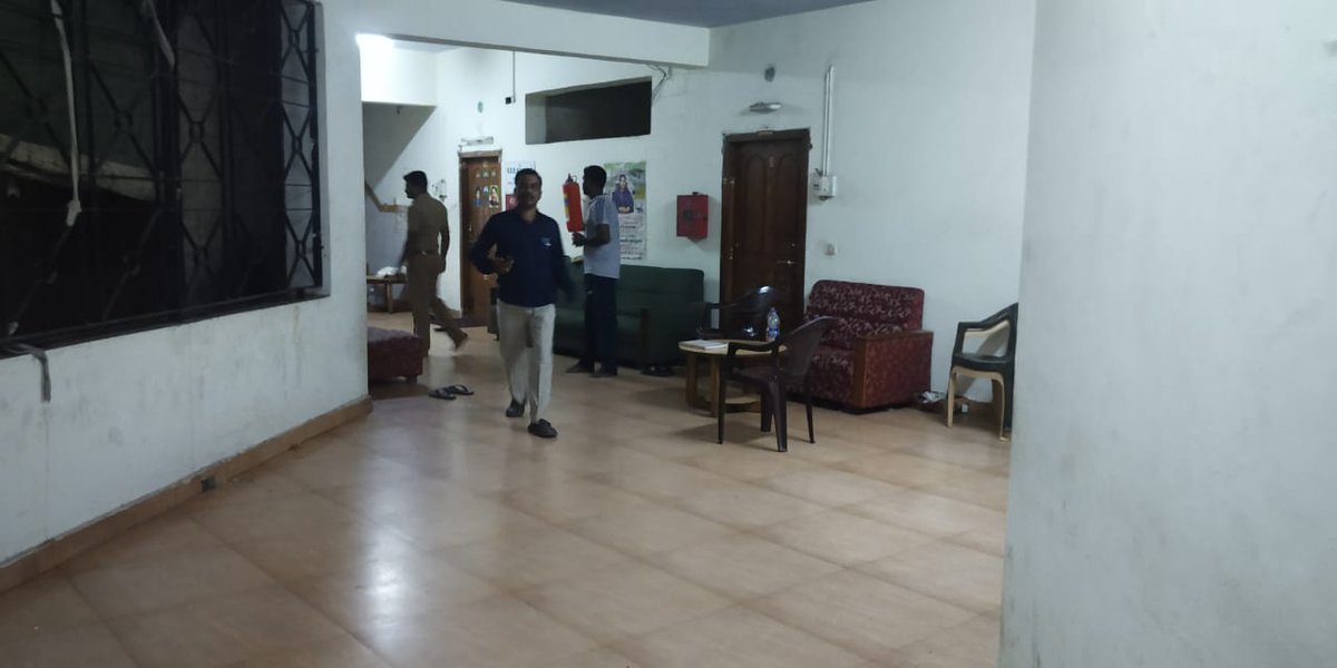 Raid being conducted by Election Flying Squad and I-T department at MLA hostel in Chepauk on Sunday. Photo/ANI