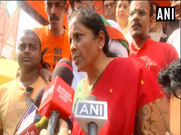 Nirmala Sitharaman speaking to media person in Kolkata on Tuesday. Photo/ANI