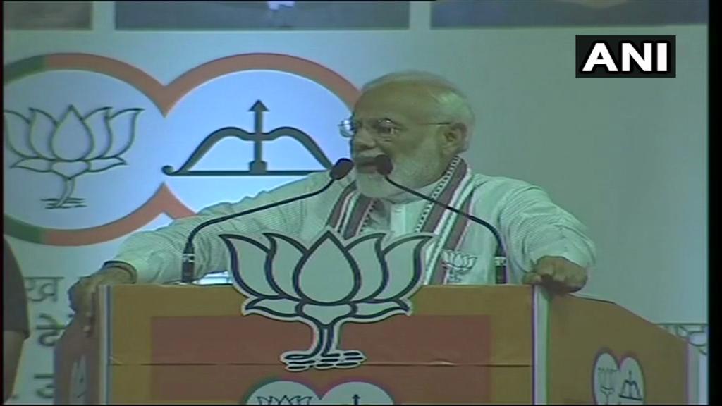Prime Minister Narendra Modi addressing an election rally in Mumbai, Maharashtra on Friday. Photo/ANI