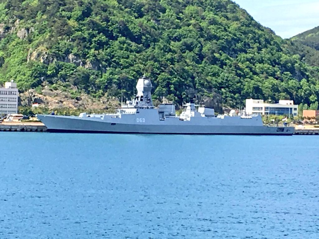 Indian Navy ship arrive in South Korea to participate in ADMM-Plus Maritime Security Field Training Exercise.