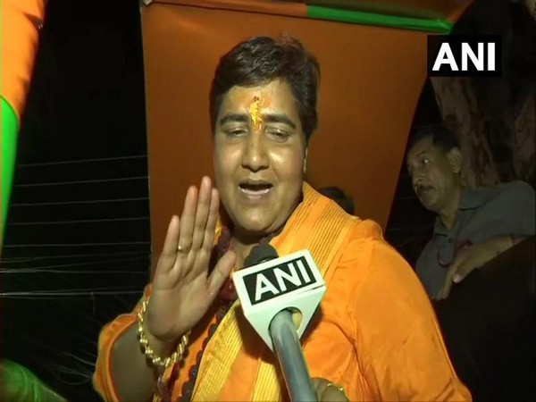 Pragya Singh Thakur speaking to ANI. Photo/ANI