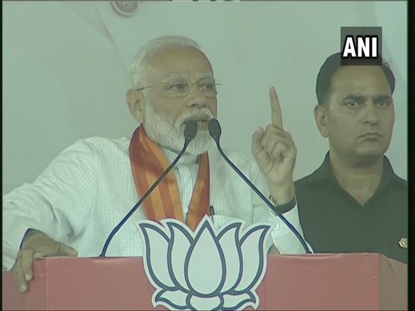 Prime Minister Narendra Modi addressing an election rally in Chandigarh on Tuesday. Photo/ANI