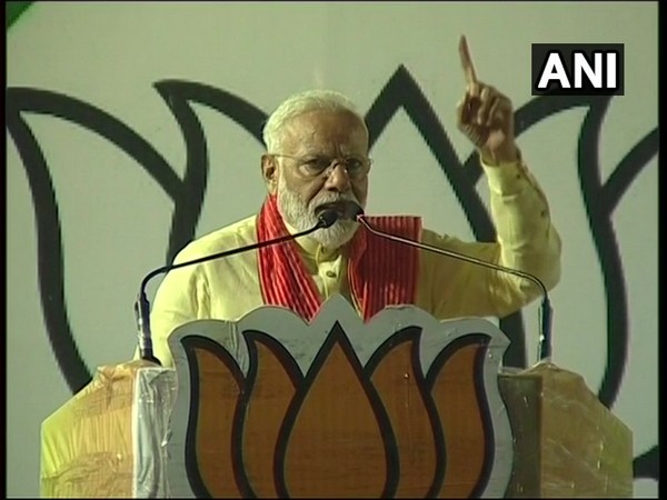Prime Minister Narendra Modi addressing an election rally in Dumdum, West Bengal on Thursday. Photo/ANI