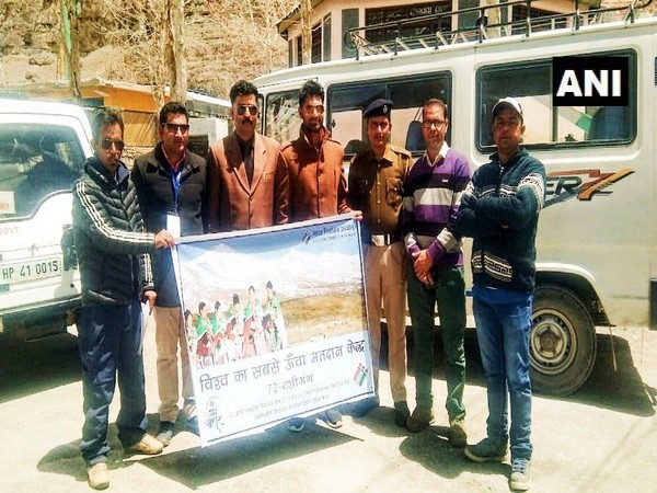 A polling team on Friday reached world's highest polling station at Tashigang in Lahaul-Spiti, which goes to polls on May 19. (Source: ANI)