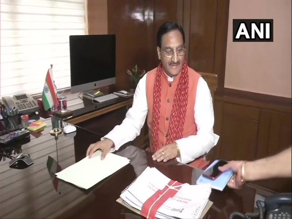 Ramesh Pokhriyal Nishank taking charge as Human Resource Development Minister on Friday.