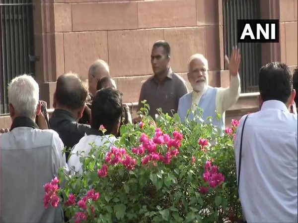 Prime Minister Narendra Modi arrives at South Block to chair the Cabinet meeting in New Delhi. Photo/ANI