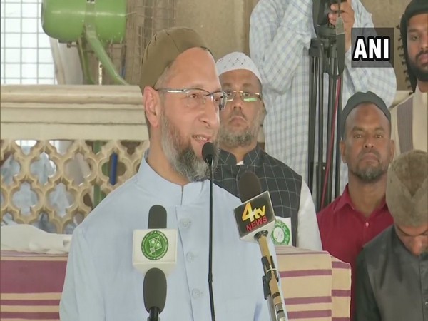 AIMIM chief Asaduddin Owaisi addressing  gathering on Friday Photo/File