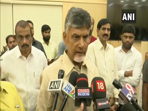 N Chandrababu Naidu speaking to reporters in Amravati on Thursday. Photo/ANI