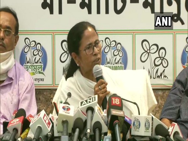 Mamata Banerjee while addressing a press conference in Kolkata, West Bengal on Saturday. Photo/ANI