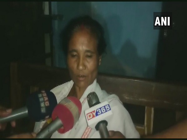 Accused Guneswari Barkataky speaking to reporters. 