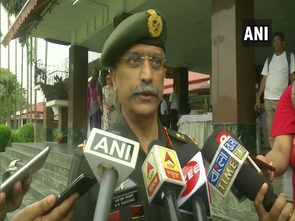 Eastern Army Commander Lt Gen M M Naravane talking to media persons in Kolkata on Monday. Photo/ANI