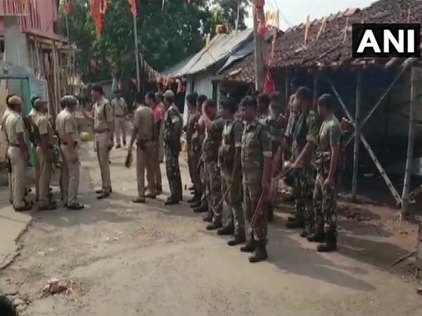 Police officials deployed at Kankinara area (North 24 Parganas) after the explosion. [Photo/ANI]