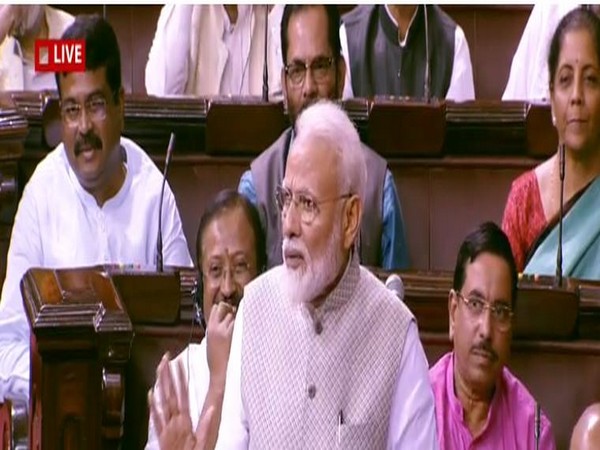 Prime Minister Narendra Modi addressing in Rajya Sabha on Wednesday.