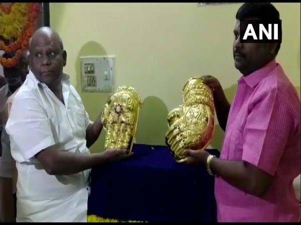 Tangadorai, resident of Tamil Nadu, donating 'Abhaya Hastam' and 'Kati Hastam' to Tirupati Balaji temple in Tirumala