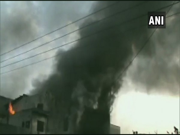 Visuals from fire at Meerut Photo/ANI
