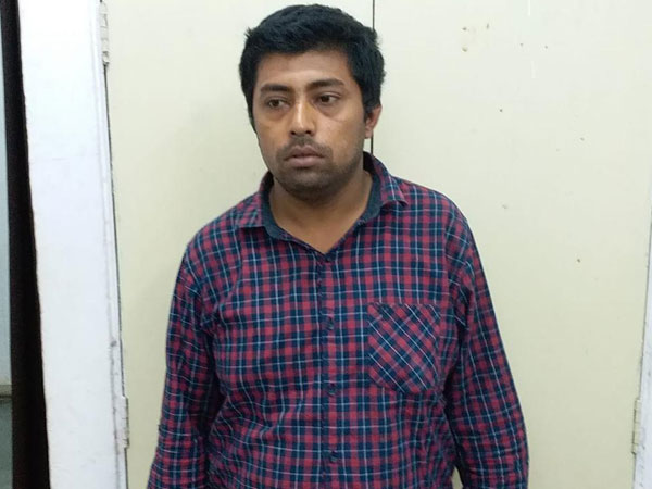 Accused Piyush Priya arrested by Delhi Police in Delhi on Saturday. Photo/ANI