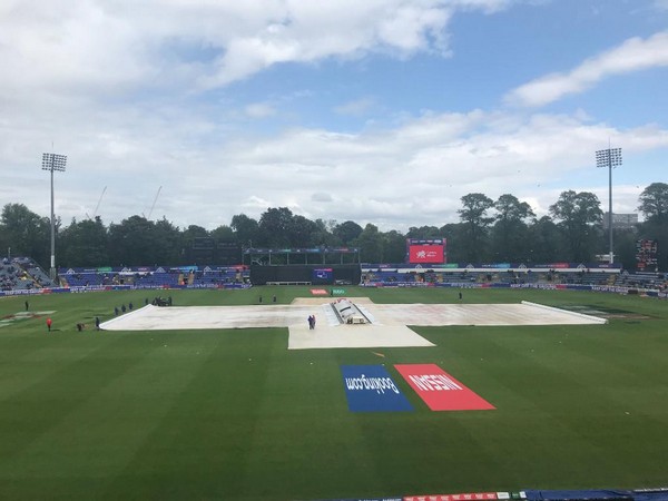 Covers on at Sophia Gardens in Cardiff (Photo/cricketworldcup Twitter)