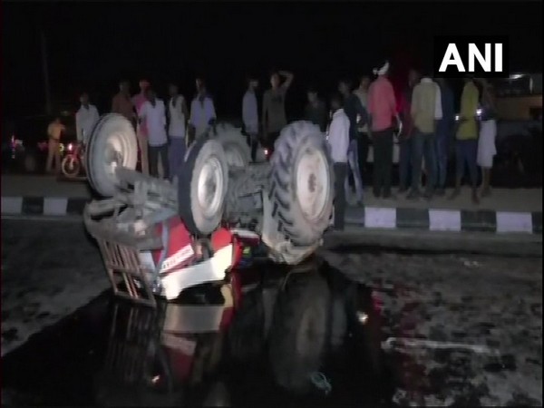 A visual from the site of the accident which took place in Sitapur on Monday night. (Photo/ANI)  