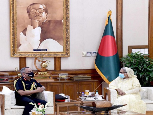 Indian Army Chief General Manoj Pande and Bangladesh Prime Minister Sheikh Hasina