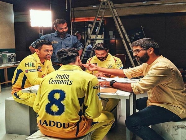 Former India skipper MS Dhoni, Murali Vijay and Ravindra Jadeja (Photo/Ravindra Jadeja Twitter)  
