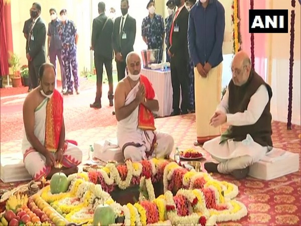 Union Home Minister Amit Shah at an event in Karnataka. (Photo/ANI)