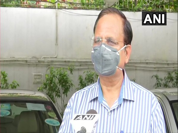 Delhi Health Minister Satyendar Jain speaking to ANI in New Delhi on Sunday. Photo/ANI