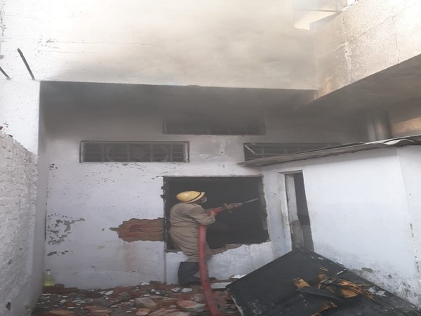 Fire breaks out at shoe manufacturing factory in Delhi. (Photo/ANI)