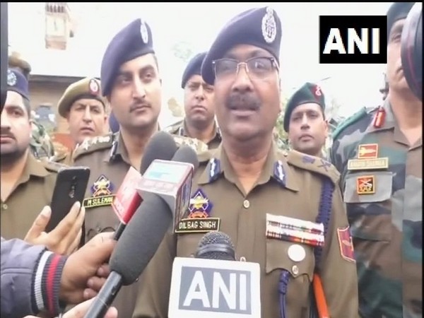 Jammu and Kashmir Director General of Police (DGP) Dilbagh Singh speaking to media persons on Saturday. Photo/ANI