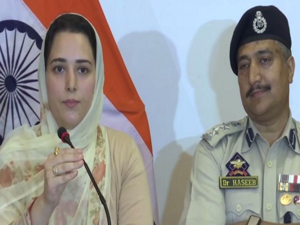 Director of Information and Public Relations Syed Sehrish Asgar and Srinagar police chief Dr Haseeb Mughal speaking in a joint press conference