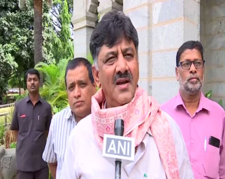 D.K. Shivakumar speaking to reporters on Sunday (Photo/ANI)