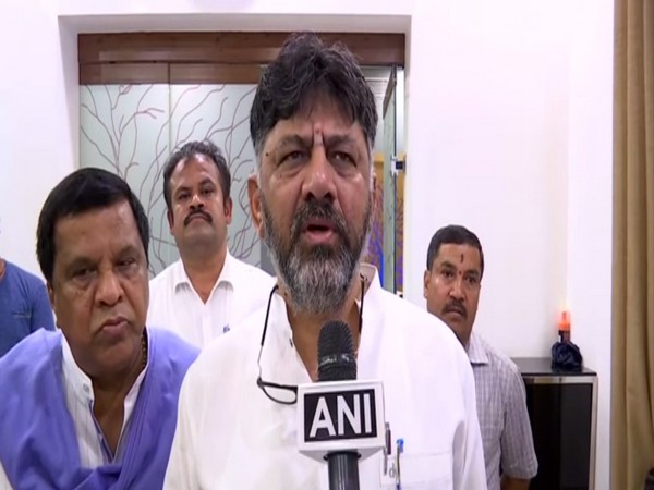 Congress leader DK Shivakumar talking to ANI on Sunday. Photo/ANI