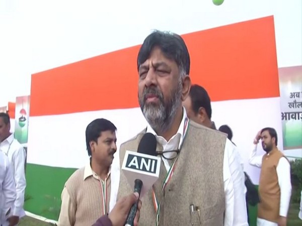 Congress leader DK Shivakumar speaking to ANI on Saturday in New Delhi. Photo/ANI