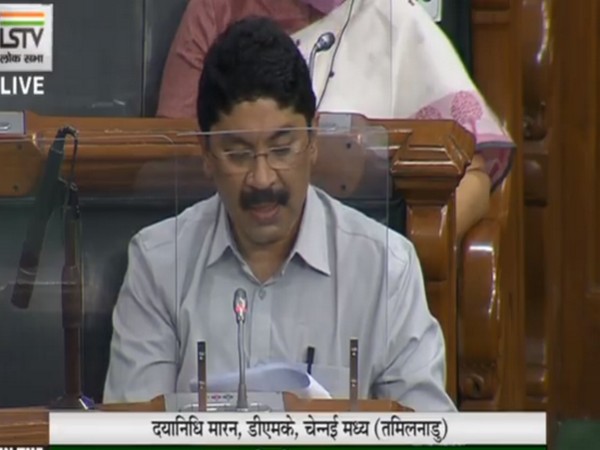 DMK MP Dayanidhi Maran speaking in Lok Sabha on Friday.