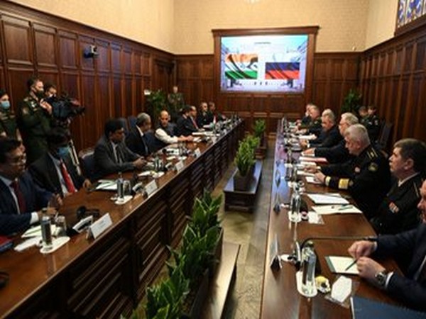Defence Minister Rajnath Singh held a bilateral meeting with the Russian Defence Minister, General Sergey Shoigu in Moscow (Photo tweeted by office of Defence Minister)