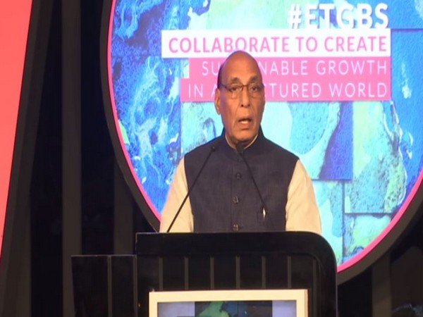 Defence Minister Rajnath Singh speaking at an event in New Delhi on Saturday. Photo/ANI