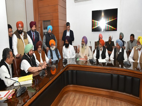 Punjab Chief Minister Captain Amarinder Singh meets the families of the victims of the Behbal Kalan incident in Chandigarh on Tuesday.
