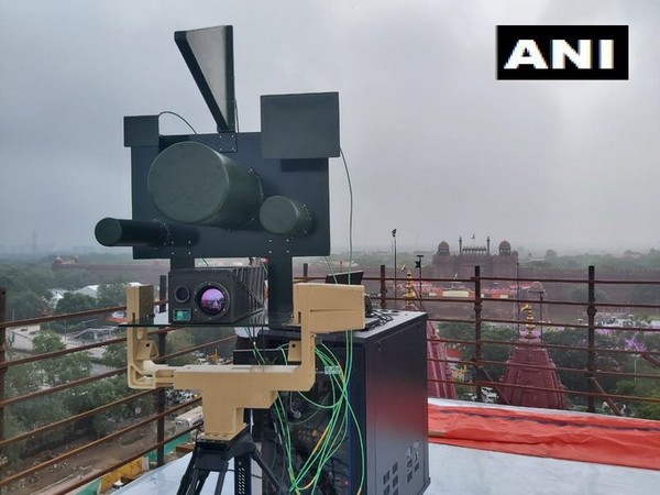 DRDO developed anti-drone system deployed near Red Fort, New Delhi on Saturday. Photo/ANI