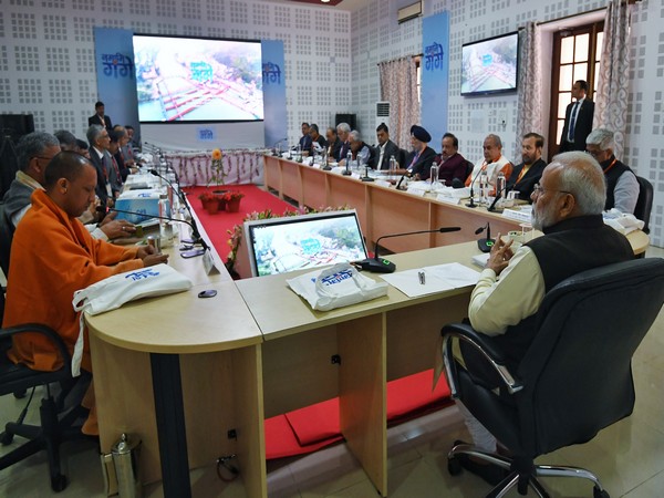 Prime Minister Narendra Modi at the National Ganga Council meeting in Kanpur on Saturday. Photo/PIB