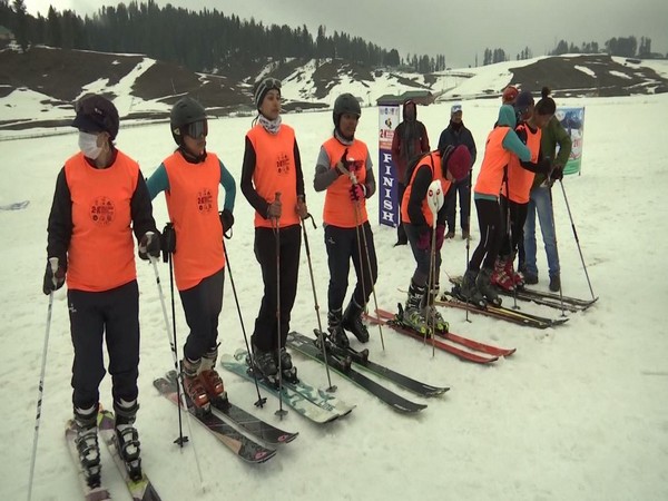Participants at the ski mountaineering event at the second edition of Khelo India winter games in Gulmarg