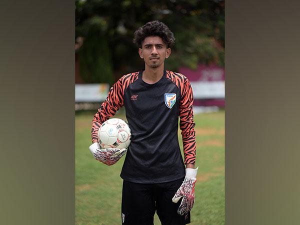 Sant Baba Bhag Singh University's goalkeeper Naveen Saini (Image: MYAS)