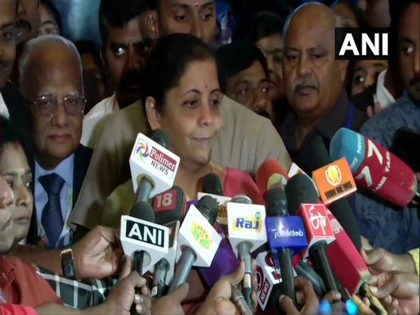 Union Minister Nirmala Sitharaman speaks to media in Chennai on Saturday. [Photo/ANI]