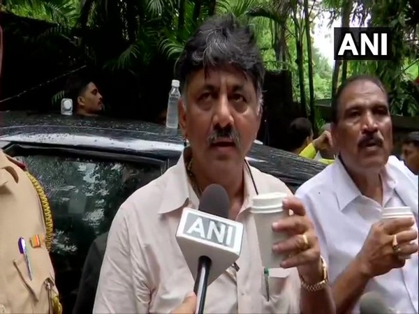 Karnataka Minister DK Shivakumar in Mumbai on Wednesday. Photo/ANI