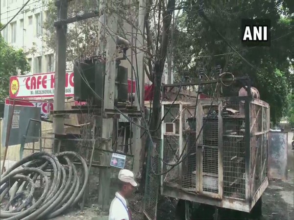 A fire broke out at an electric transformer in DLF phase-3 area on Friday. Photo/ANI